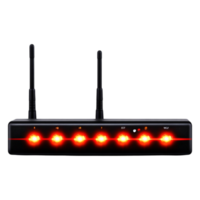 Modern Wireless Router with LED Indicators and Antennas for Connectivity png
