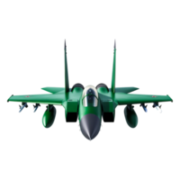 Green Fighter Jet in Front View with Detailed Features and Design png