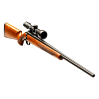 Detailed closeup of a Precision Hunting Rifle with Wood Stock png