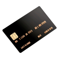 Elegant Black Credit Card with Chip and Secure Payment Design png
