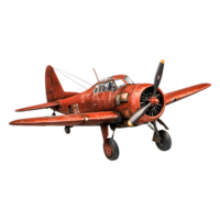 Vintage Red Airplane on with Propeller Visible png