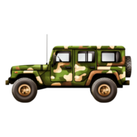 Military Vehicle in Camouflage Design with Off-Road Features png