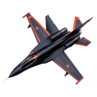 Sleek Military Fighter Jet with Streamlined Design and Bold Colors png