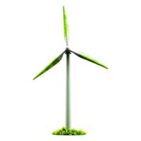 Green Energy Concept with Isolated Wind Turbine on Grass Base png