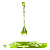 Green Water Drop Splashing on Surface with Vibrant Reflection png