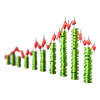 Financial Growth Graph with Green and Red Data Visualization png