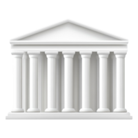 Classic Architecture of a White Grecian-Style Building with Columns png