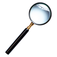 Magnifying Glass with Black Handle on for Search Tasks png