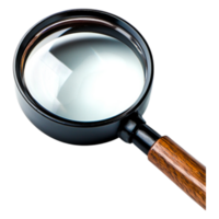 Magnifying Glass with Wooden Handle on for Inspection png