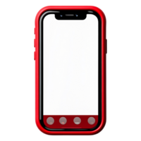 Red Smartphone with Blank Screen Suitable for Various Applications png