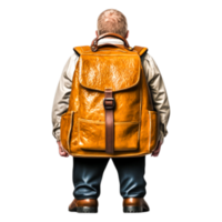 Young Boy with a Bright Yellow Backpack Facing Away from Camera png