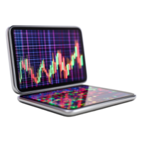 Colorful Data Visualization on Modern Smartphone Display for Finance png