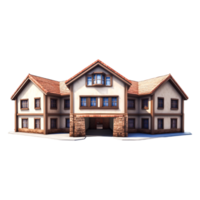 Charming Two-Story House with Unique Architectural Design Features png