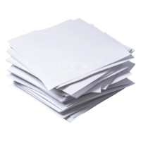 Stack of White Blank Paper Sheets on a Solid Background png