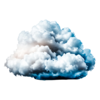 Soft White Cloud with Blue Sky Background and Subtle Shadows png