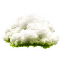 Soft White Cloud with Green Grass Base Isolated on Transparent Background png