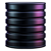 Abstract black barrel with smooth surface and colorful highlights png
