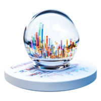 Crystal Ball with Colorful Data Visualization and Analytics Charts png