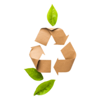 Eco-Friendly Paper Recycling Symbol with Green Leaves Design png