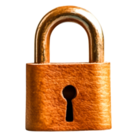 Vintage Bronze Padlock with Classic Keyhole Design on png