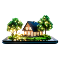 Modern Home Concept with Smart Technology and Lush Greenery Display png