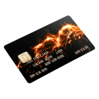 Abstract Image of Credit Card with Fiery Background Design png