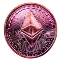 Ethereum Cryptocurrency Coin with Circuit Design and Digital Theme png