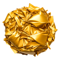 Crumpled Metallic Gold Foil Texture for Background and Design Use png