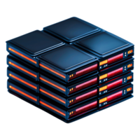High-Tech Data Storage System with LED Indicators and Modern Design png