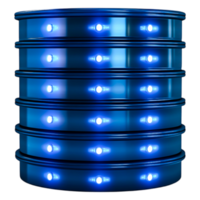 Stacked Blue Barrels with Illuminated Lights for Industrial Use png