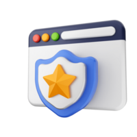 A star and shield icon on a computer screen png