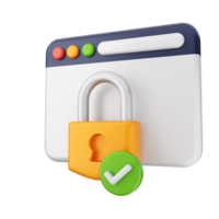 A padlock and a check mark on a computer screen png