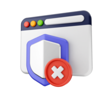 A shield and a red cross on a computer screen png