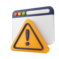 A warning sign on a computer screen png
