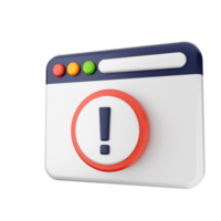A browser with an exclamation mark on it png