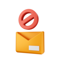 An email envelope with a red no sign on it png