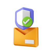 Mail security icon with shield and checkmark png