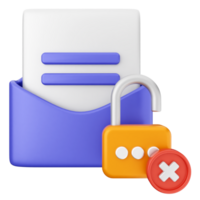 A mail envelope with a padlock and a lock icon png