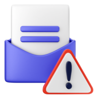 A blue envelope with a warning sign and a white envelope png