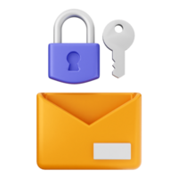 An envelope with a lock and key png