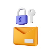 An envelope with a lock and key png
