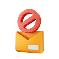 An email envelope with a red no entry sign png