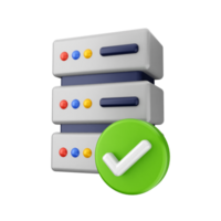 A server with a green tick and a green check mark png