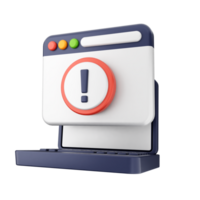 A computer with an exclamation mark on it png
