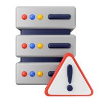 A server with a warning sign and three servers png