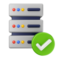 A server with a green tick and a green check mark png