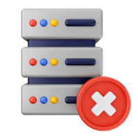 A server with a red cross and a red x png