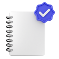 A notepad with a blue tick and a check mark png