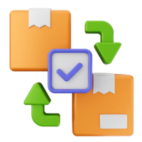 A box with a check mark and a green arrow png