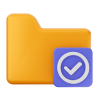 A folder with an icon of a check mark and a folder icon png